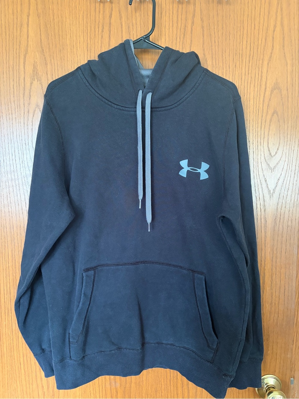 Under Armour Navy Blue Pullover Hoodie with Light Gray Logo